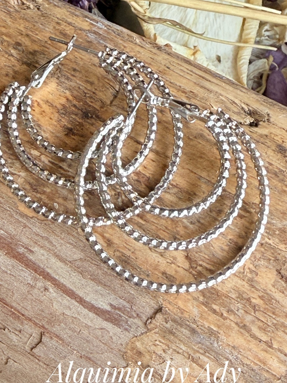 Silver statement hoops